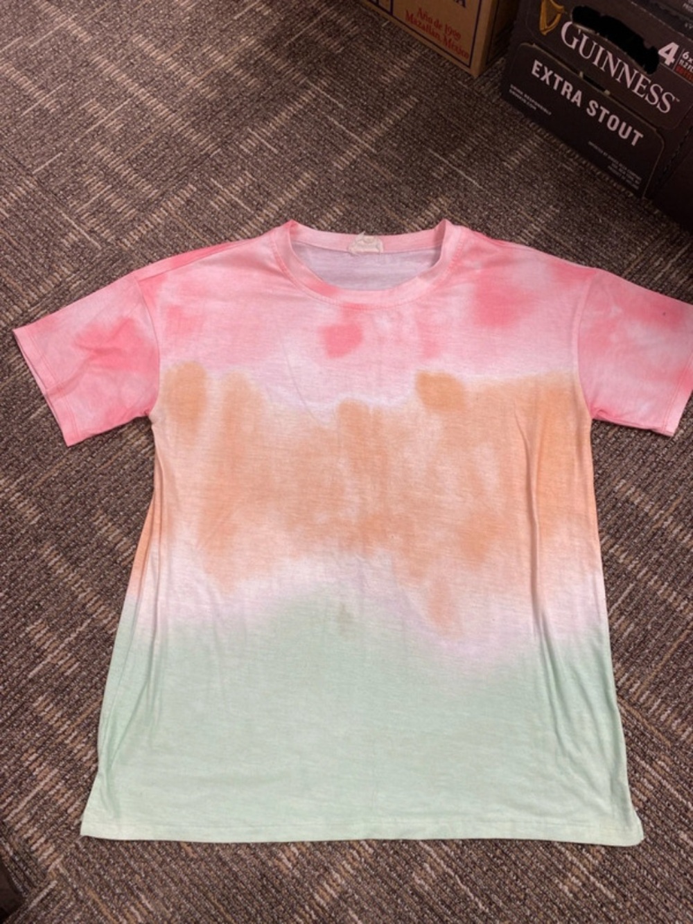 Women’s Tie-Dye Short Sleeve Tee - Pink, Peach & Mint